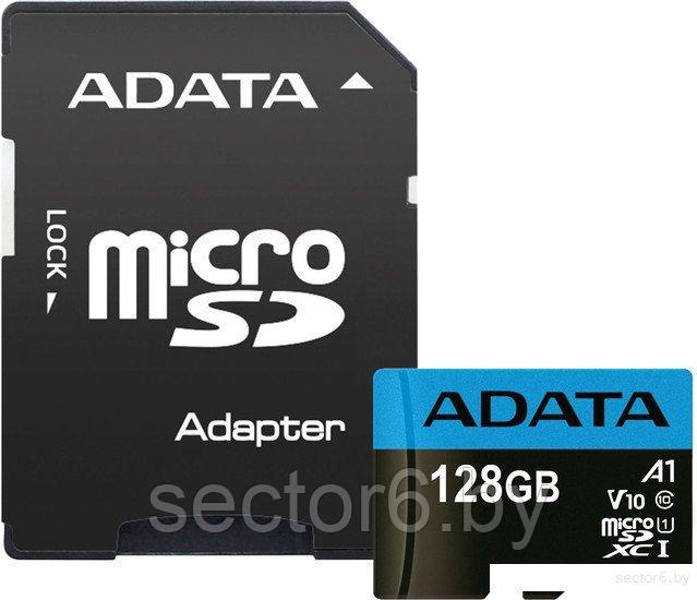 Карта памяти A-Data Premier AUSDX128GUICL10A1-RA1 microSDXC 128GB (с адаптером)