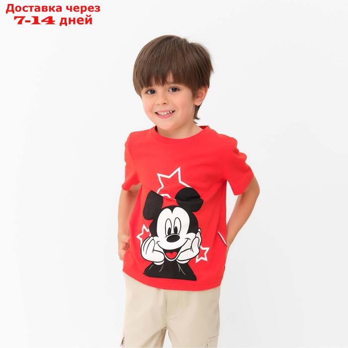 Футболка детская Disney "Микки Маус", рост 98-104 (30), красный - фото 1 - id-p220211291