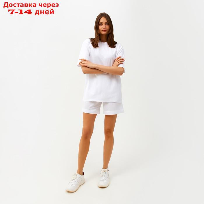 Костюм женский (футболка, шорты) MINAKU: Casual collection цвет белый, р-р 52 - фото 6 - id-p220214267