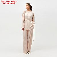 Костюм женский (туника, брюки) MINAKU: Casual Collection цвет бежевый, р-р 42