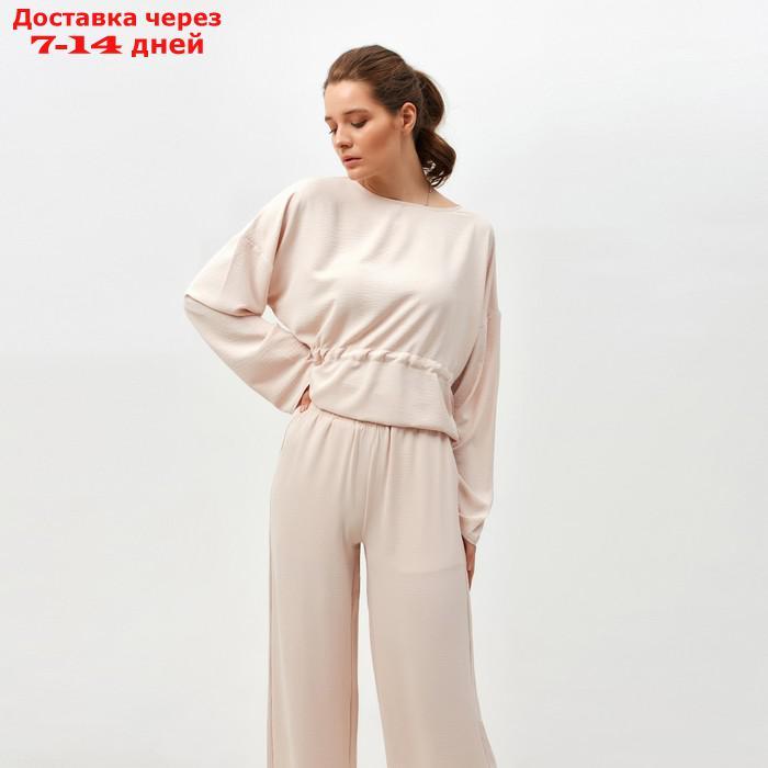 Костюм женский (туника, брюки) MINAKU: Casual Collection цвет бежевый, р-р 42 - фото 4 - id-p220214276