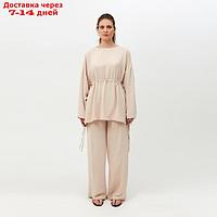 Костюм женский (туника, брюки) MINAKU: Casual Collection цвет бежевый, р-р 54