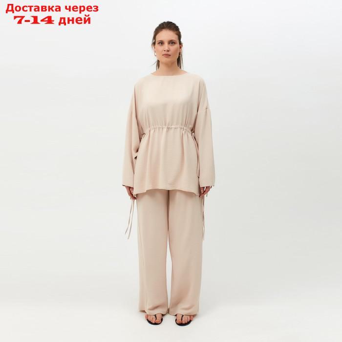 Костюм женский (туника, брюки) MINAKU: Casual Collection цвет бежевый, р-р 54 - фото 1 - id-p220214277