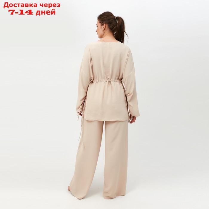 Костюм женский (туника, брюки) MINAKU: Casual Collection цвет бежевый, р-р 54 - фото 4 - id-p220214277