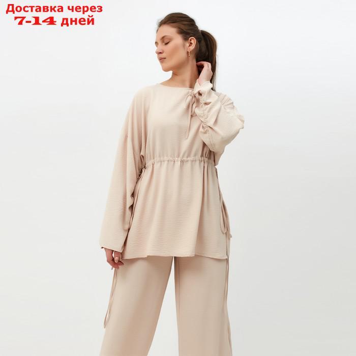 Костюм женский (туника, брюки) MINAKU: Casual Collection цвет бежевый, р-р 54 - фото 5 - id-p220214277