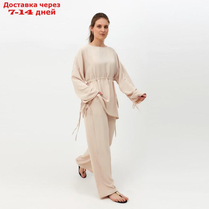 Костюм женский (туника, брюки) MINAKU: Casual Collection цвет бежевый, р-р 54 - фото 6 - id-p220214277