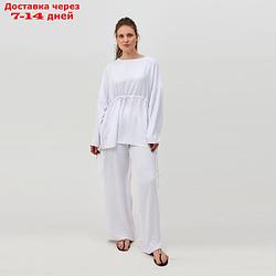 Костюм женский (туника, брюки) MINAKU: Casual Collection цвет белый, р-р 48