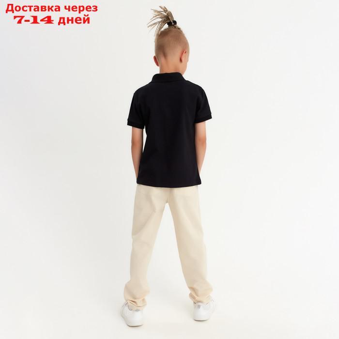 Футболка (поло) детская MINAKU: Basic line цвет черный, рост 110 - фото 3 - id-p220214436