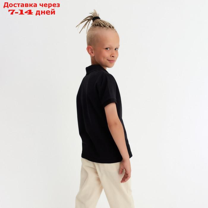 Футболка (поло) детская MINAKU: Basic line цвет черный, рост 110 - фото 4 - id-p220214436