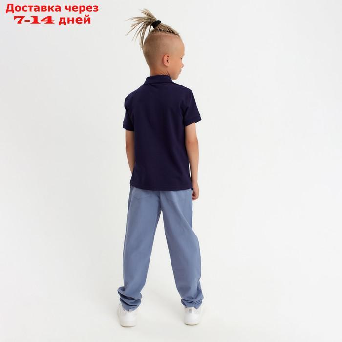 Футболка (поло) детская MINAKU: Basic line цвет темно-синий, рост 122 - фото 4 - id-p220214438