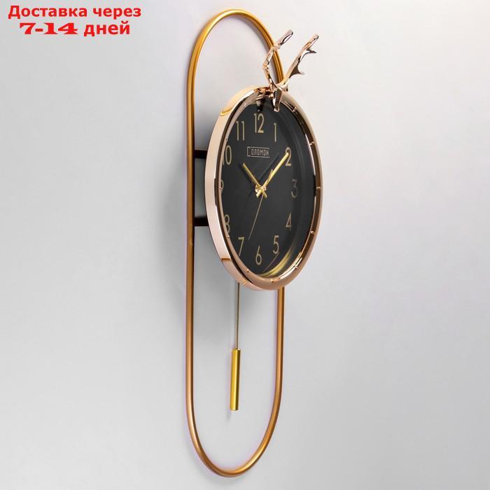 Часы настенные Соломон, "Олень", с маятником, плавный ход, 69 х 30 см, d=26 см - фото 2 - id-p220214618
