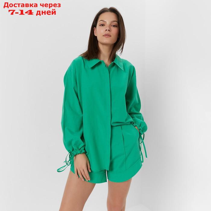 Комплект женский (блузка, шорты) MINAKU: Casual Collection, цвет зелёный, размер 42 - фото 1 - id-p220214647