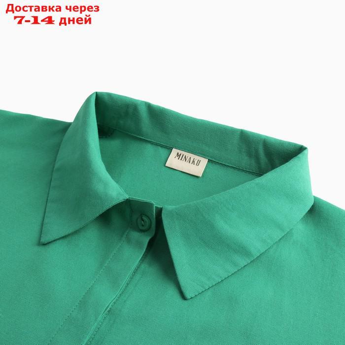 Комплект женский (блузка, шорты) MINAKU: Casual Collection, цвет зелёный, размер 42 - фото 2 - id-p220214647