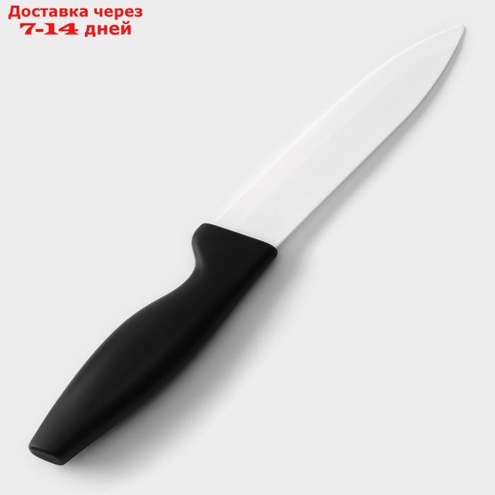 Нож керамический Доляна "Тень", лезвие 13 см, цвет чёрный - фото 1 - id-p220213628