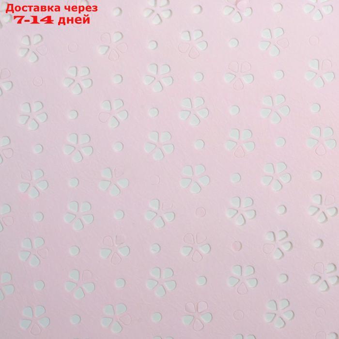 Фетр ламинированный с перфорацией "Цветочки", розовый, 57 см х 5 м - фото 4 - id-p220212567