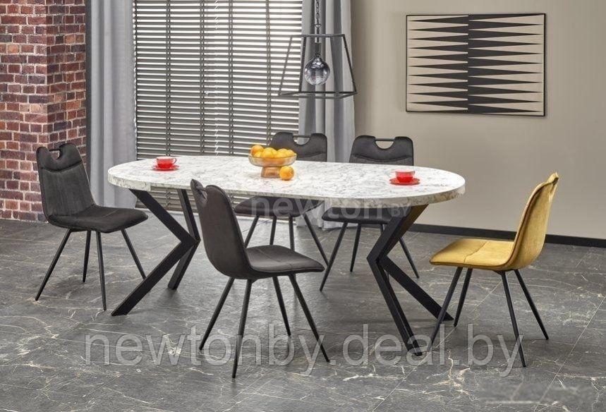 Кухонный стол Halmar Peroni (белый мрамор/черный) - фото 1 - id-p208059178