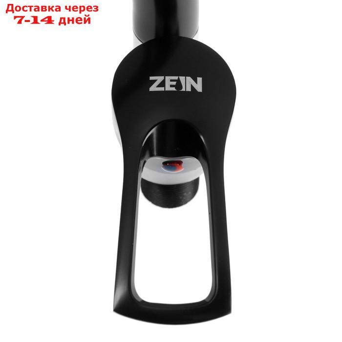 Смеситель для кухни ZEIN ZC2036, излив "Утка", картридж керамика 40 мм, черный/хром - фото 5 - id-p220214806