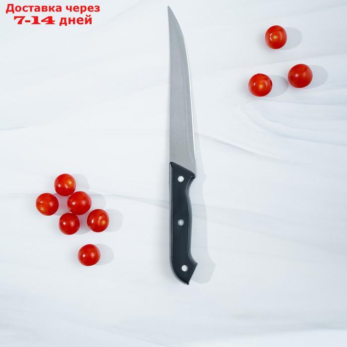 Набор кухонный, 6 предметов: 5 ножей 20/19/13/11/8 см, ножницы, на подставке - фото 6 - id-p220212626