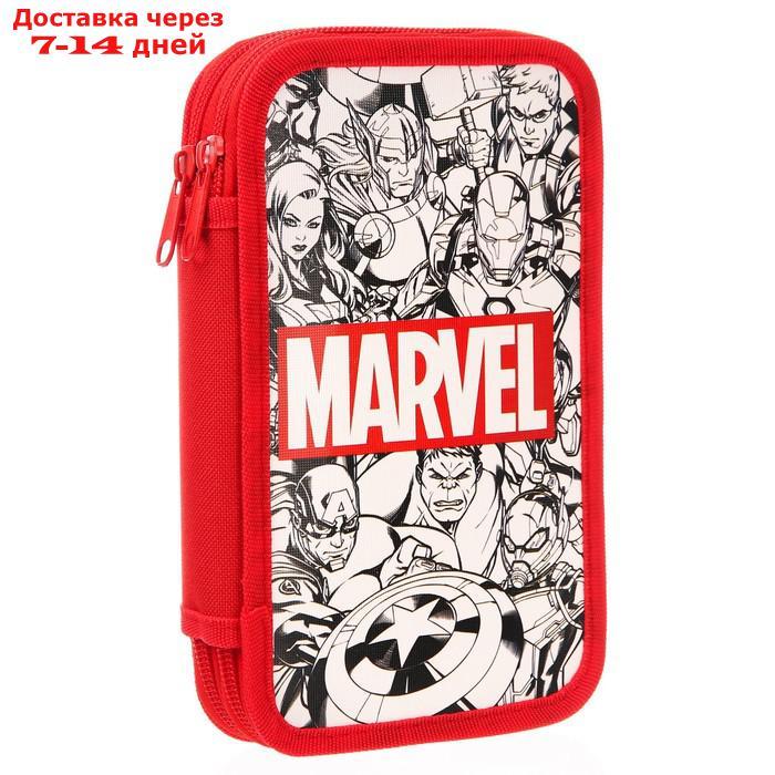 Пенал каркасный "Marvel", 2 секции, 125х205 мм, ламинированный картон, Мстители - фото 2 - id-p220213804