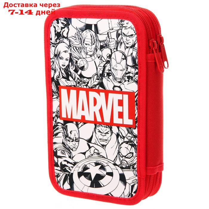 Пенал каркасный "Marvel", 2 секции, 125х205 мм, ламинированный картон, Мстители - фото 3 - id-p220213804