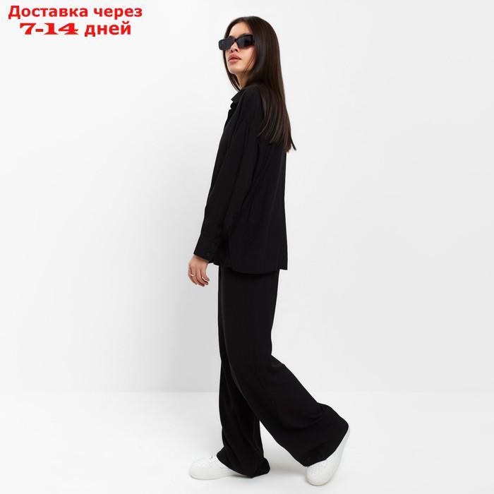 Костюм женский (рубашка и брюки) MIST р. 48, черный - фото 2 - id-p220213869