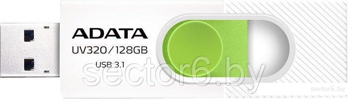 USB Flash A-Data UV320 128GB (белый/зеленый) - фото 1 - id-p220224934