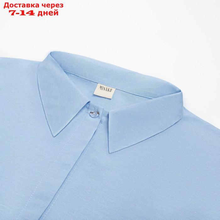 Комплект женский (блузка, шорты) MINAKU: Casual Collection цвет голубой, р-р 48 - фото 7 - id-p220213879