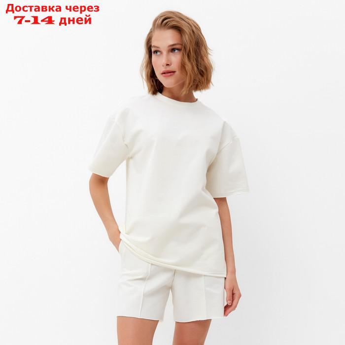 Комплект (футболка, шорты) женский MINAKU: Casual Collection, цвет экрю, размер 42 - фото 1 - id-p220213880