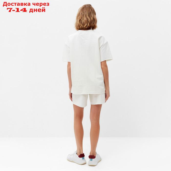 Комплект (футболка, шорты) женский MINAKU: Casual Collection, цвет экрю, размер 42 - фото 8 - id-p220213880