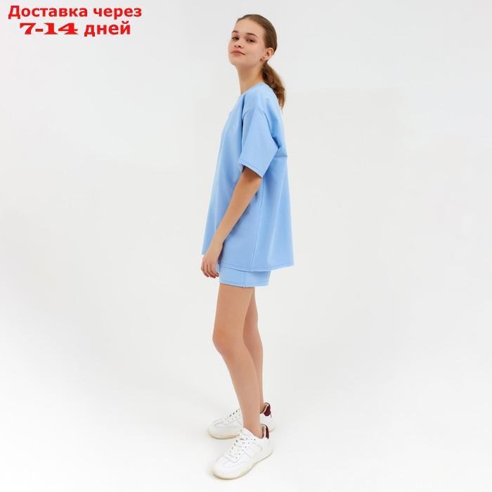Комплект (футболка, шорты) женский MINAKU: Casual Collection, цвет голубой, размер 44 - фото 2 - id-p220213881