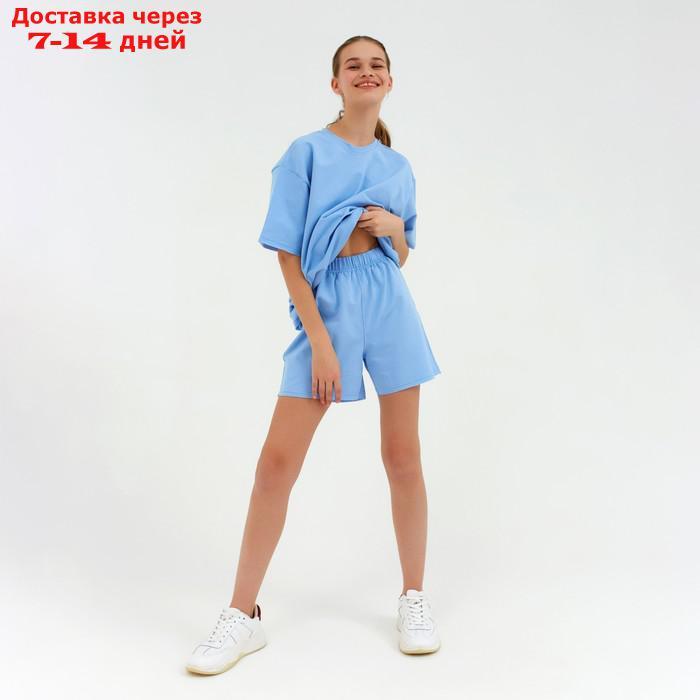 Комплект (футболка, шорты) женский MINAKU: Casual Collection, цвет голубой, размер 44 - фото 5 - id-p220213881