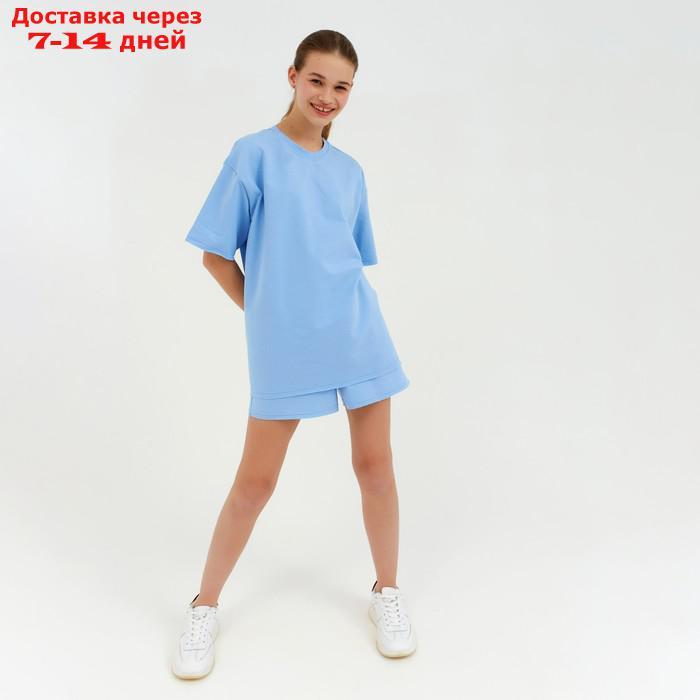 Комплект (футболка, шорты) женский MINAKU: Casual Collection, цвет голубой, размер 44 - фото 6 - id-p220213881