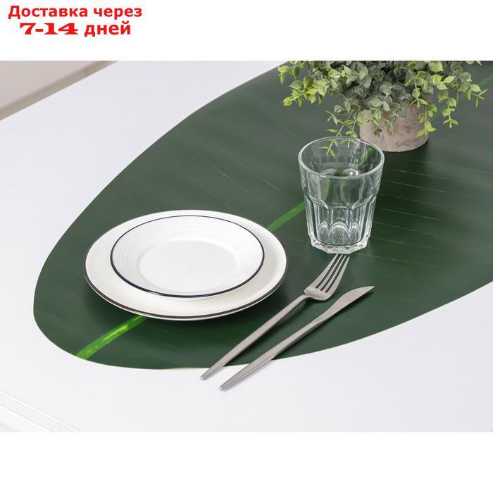 Дорожка для стола "Лист" 106х46 см, цвет зеленый - фото 2 - id-p220214953