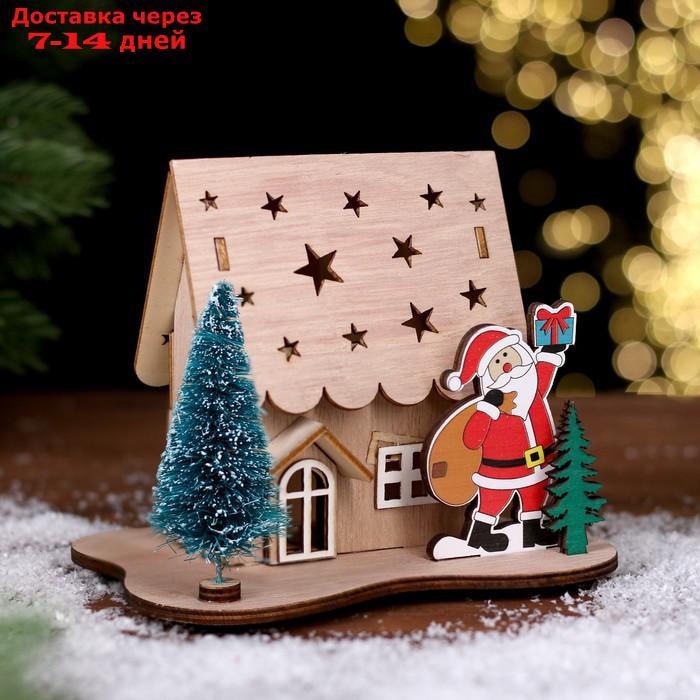 Новогодний декор с подсветкой "Дом со звёздами" 15,5х11х12 см - фото 2 - id-p220214959