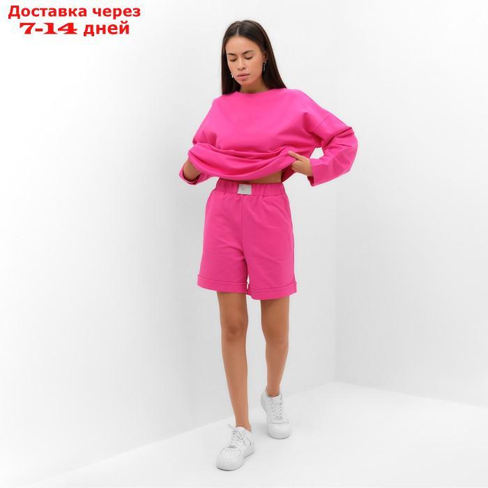 Костюм женский (толстовка и шорты) MIST, р. 40-42, розовый - фото 3 - id-p220213901