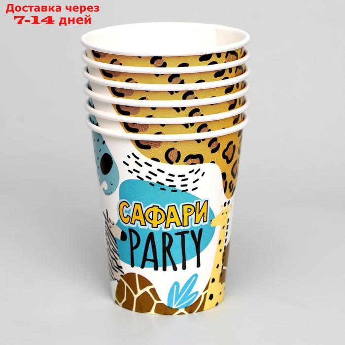 Набор бумажной посуды "Сафари Party", 6 тарелок, 6 стаканов, 6 колпаков - фото 3 - id-p220215048