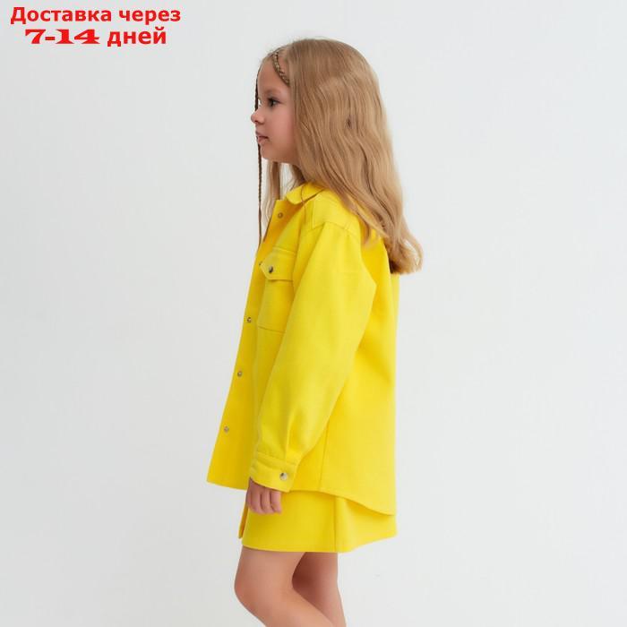 Рубашка для девочки джинсовая KAFTAN, размер 32 (110-116 см), цвет жёлтый - фото 3 - id-p220215055