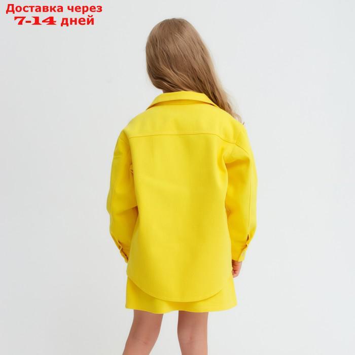 Рубашка для девочки джинсовая KAFTAN, размер 32 (110-116 см), цвет жёлтый - фото 4 - id-p220215055