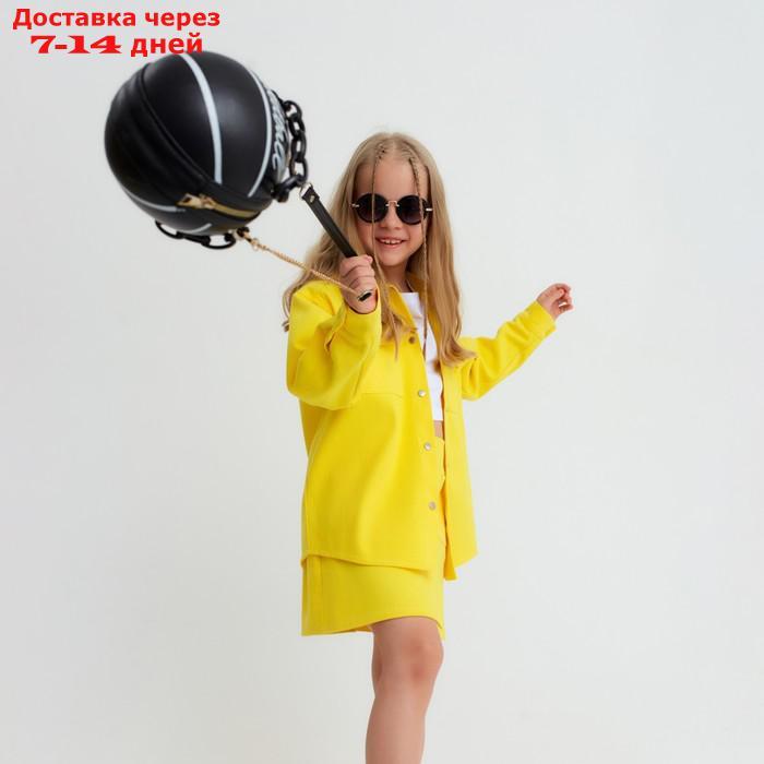 Рубашка для девочки джинсовая KAFTAN, размер 32 (110-116 см), цвет жёлтый - фото 7 - id-p220215055