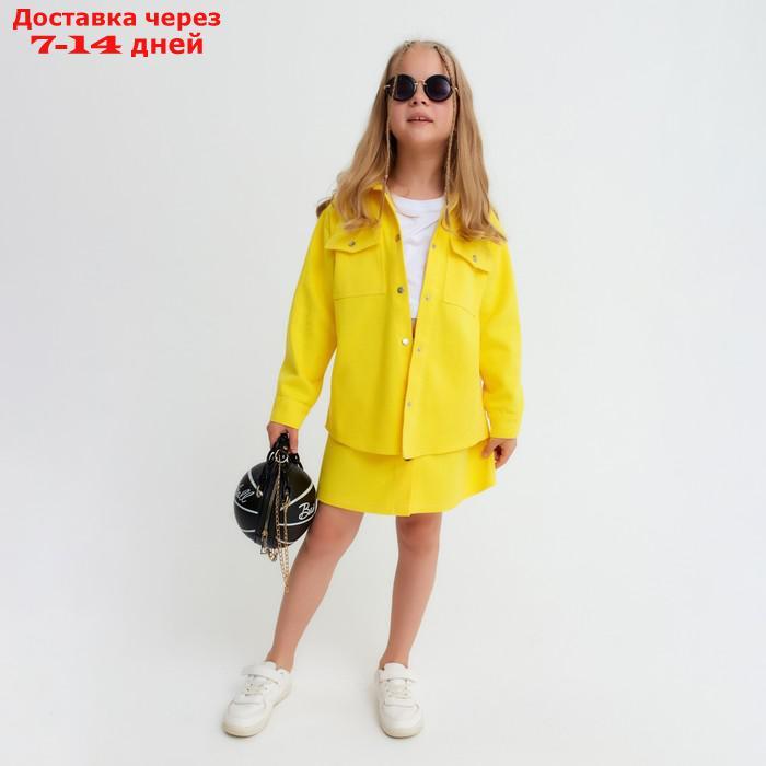 Рубашка для девочки джинсовая KAFTAN, размер 32 (110-116 см), цвет жёлтый - фото 8 - id-p220215055
