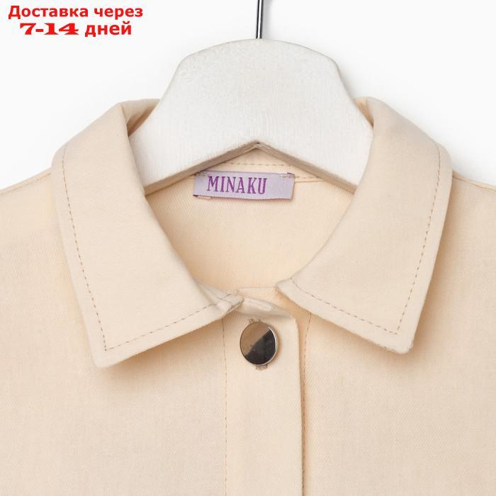 Рубашка для девочки MINAKU: Casual collection KIDS цвет бежевый, рост 146 - фото 5 - id-p220214077