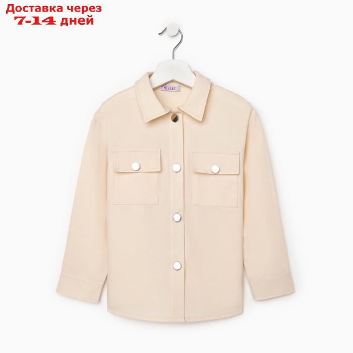 Рубашка для девочки MINAKU: Casual collection KIDS цвет бежевый, рост 158 - фото 4 - id-p220214082