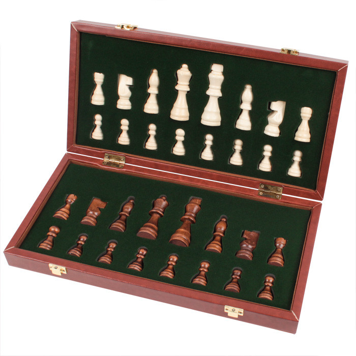 Настольная игра "Шахматы" кожаная коробка SR-T-3907 - фото 1 - id-p220226870