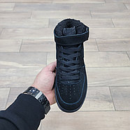 Кроссовки Nike Air Force 1 07 Mid Black с мехом, фото 3