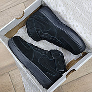 Кроссовки Nike Air Force 1 07 Mid Black с мехом, фото 6