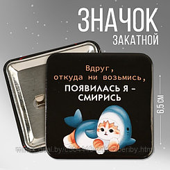 Значок закатной "Смирись", 6,5 х 6,5 см