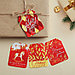Шильдик на подарок «Счастья в Новом году», набор 6 штук, клетка бордо, 16 × 24 см, фото 2