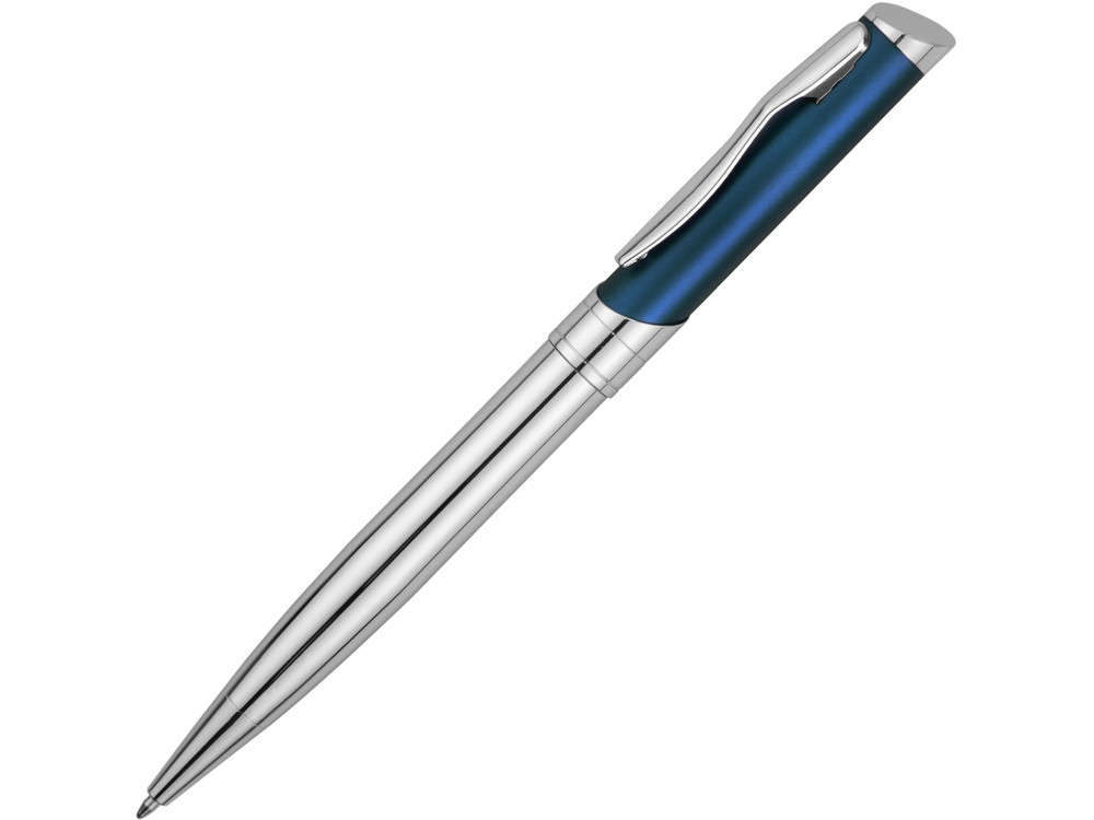 Ручка шариковая Глазго серебристая/синяя - фото 1 - id-p220247844