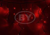Светодиодная бахрома "Айсикл чёрный" Light-neon 4*0.6 м красный