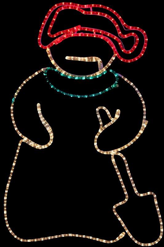 Фигура Light-neon "Снеговик с лопатой" лампы накаливания - фото 1 - id-p220248039
